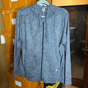 Free2B Gray Floral Fleece Lined Hooded Jacket w/ Thumbholes Size XL